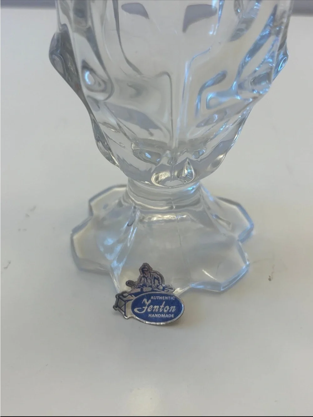 Fenton Art Glass Valencia Handkerchief Vase in clear glass